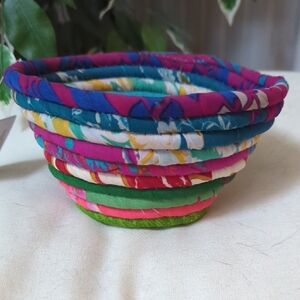 Colorful Woven Handmade Basket.NWT